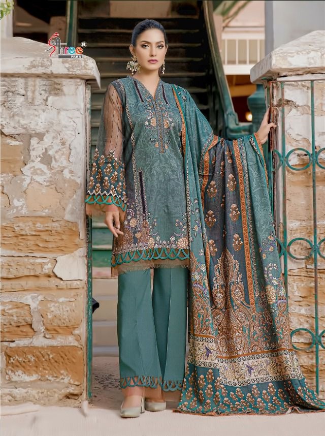 Shree Fabs Ayesha Zara Premium Collection Vol 4 Chiffon Dupatta with Open Image