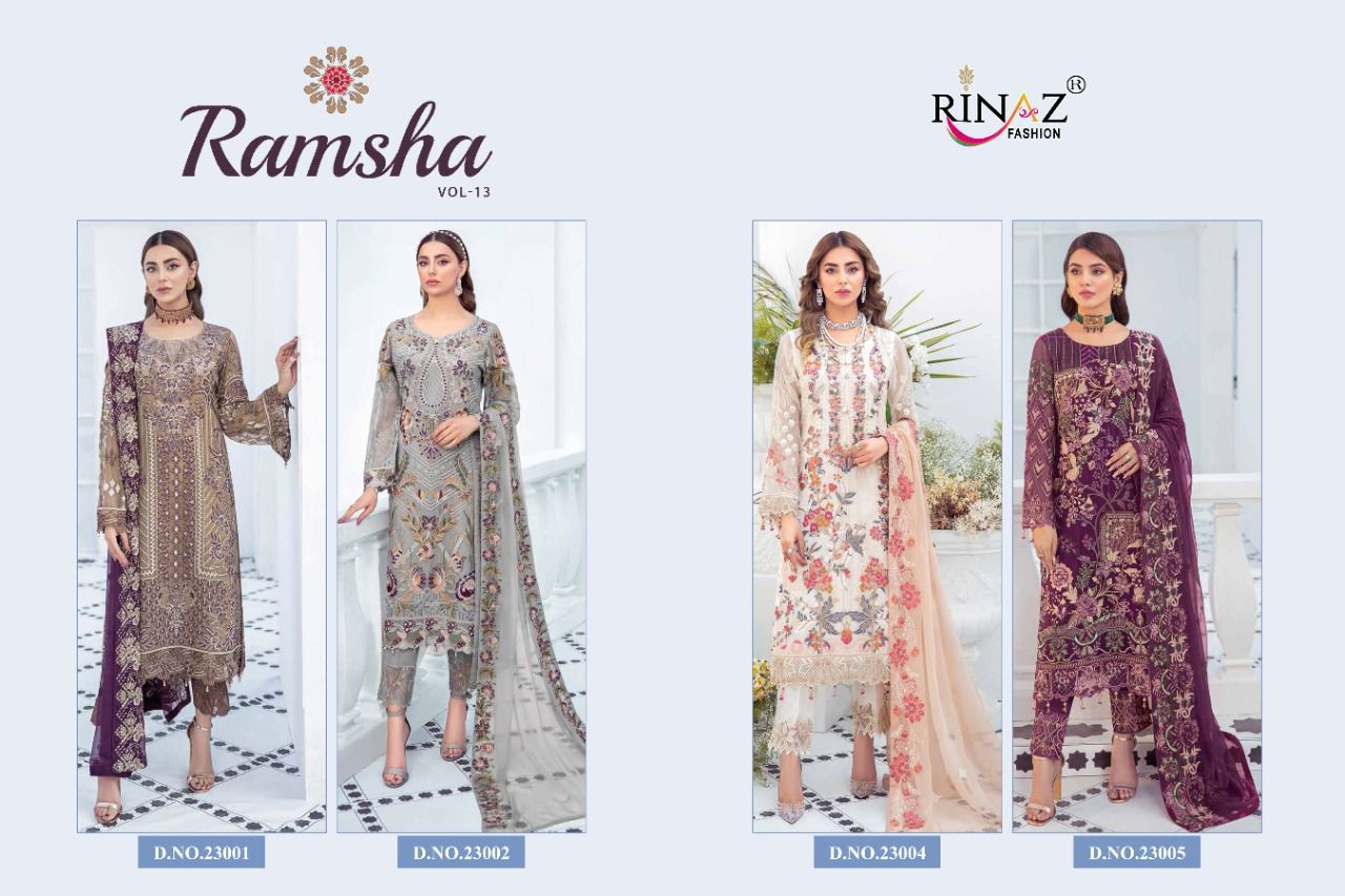 Multicolor Georgette Ramsha R 363 To R 366 Pakistani Dress Material, For  Festive Wear