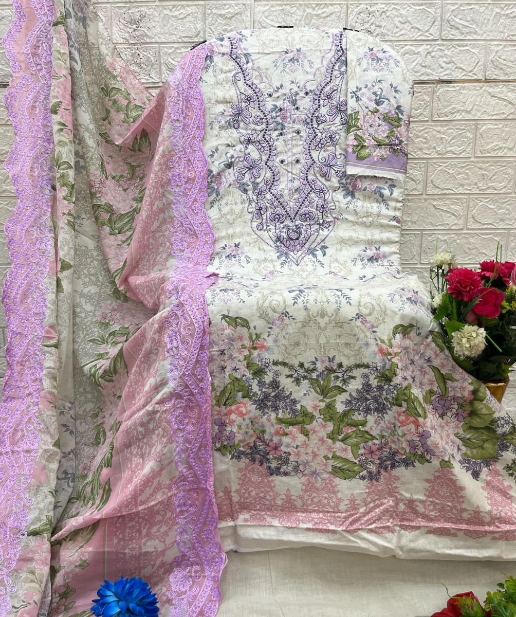 SHRADDHA DESIGNER NEEDLE WONDER VOL 1 chiffon dupatta with open images