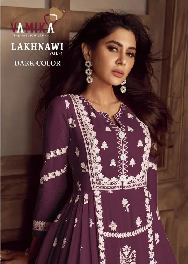 Vamika LAKHNAVI VOL 4 Dark Colors stitched