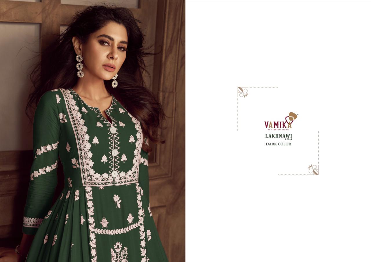 VAMIKA PRESENTS LAKHNAVI VOL-4 1019 TO 1024 SERIES RAYON DESIGNER