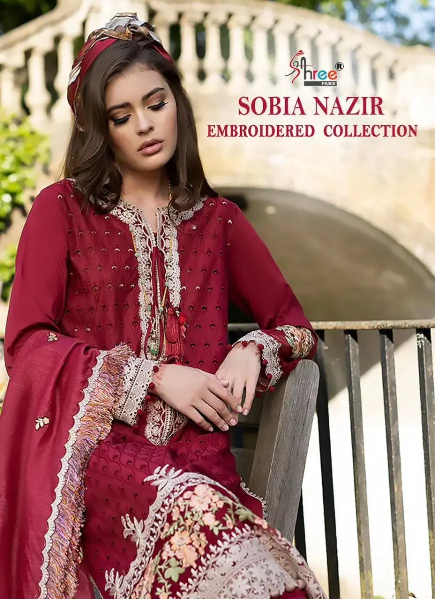 Shree fabs SOBIA NAZIR EMBROIDERED COLLECTION 2023 Cotton Dupatta