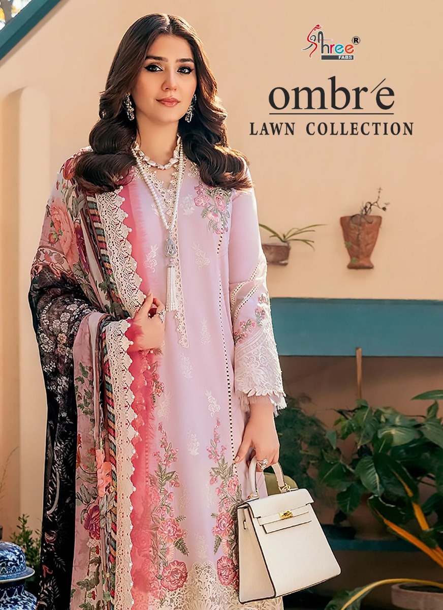 Shree fabs OMBRE LAWN COLLECTION Chiffon Dupatta with open images