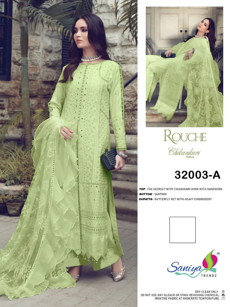 Saniya Trendz Rouche Chikankari